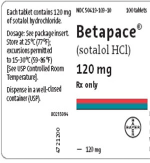 Betapace Sotalol 120mg Tablets